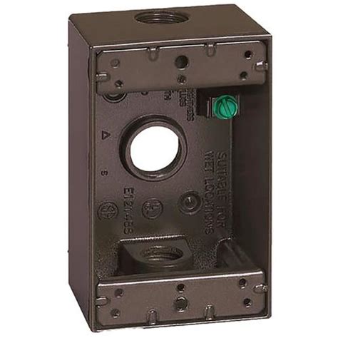 lowe's exterior electrical box single gang metal|1 gang metal weatherproof box.